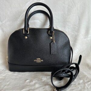 NWT! RARE! Coach F27591 Mini Sierra Satchel In Black Leather Gold Tone Women's